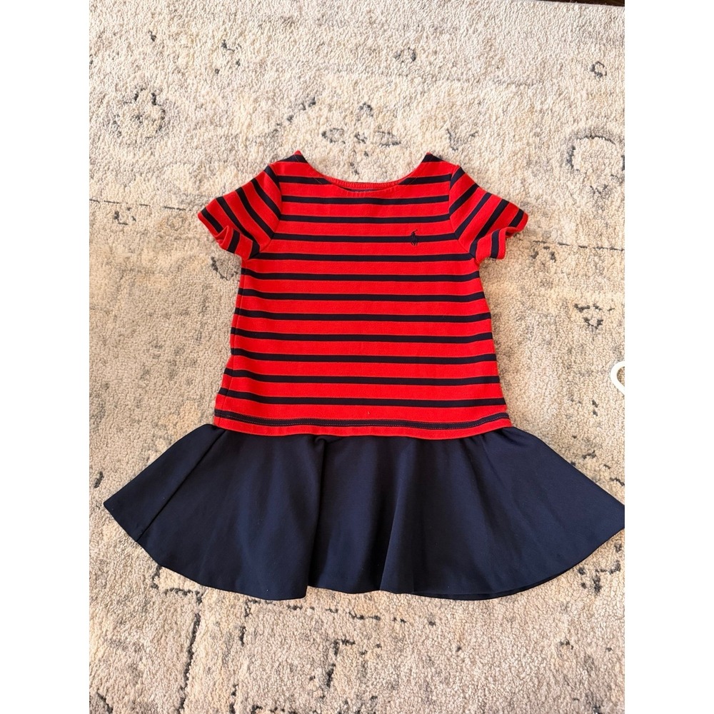 Polo Ralph Lauren Red and Navy Striped Dress 4T